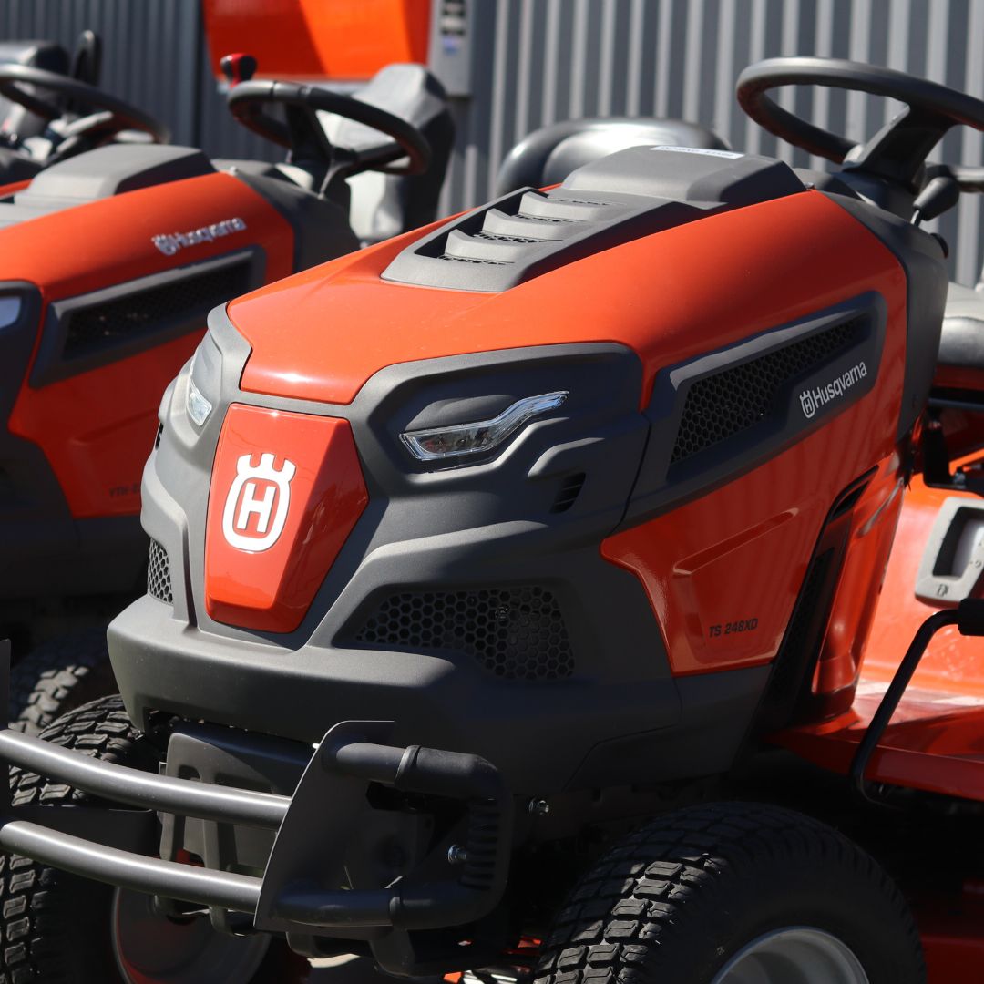 Husqvarna Tractors lined up outside