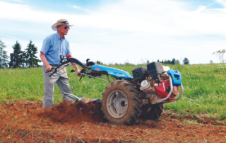 Man creates garden beds with a BCS Tractor